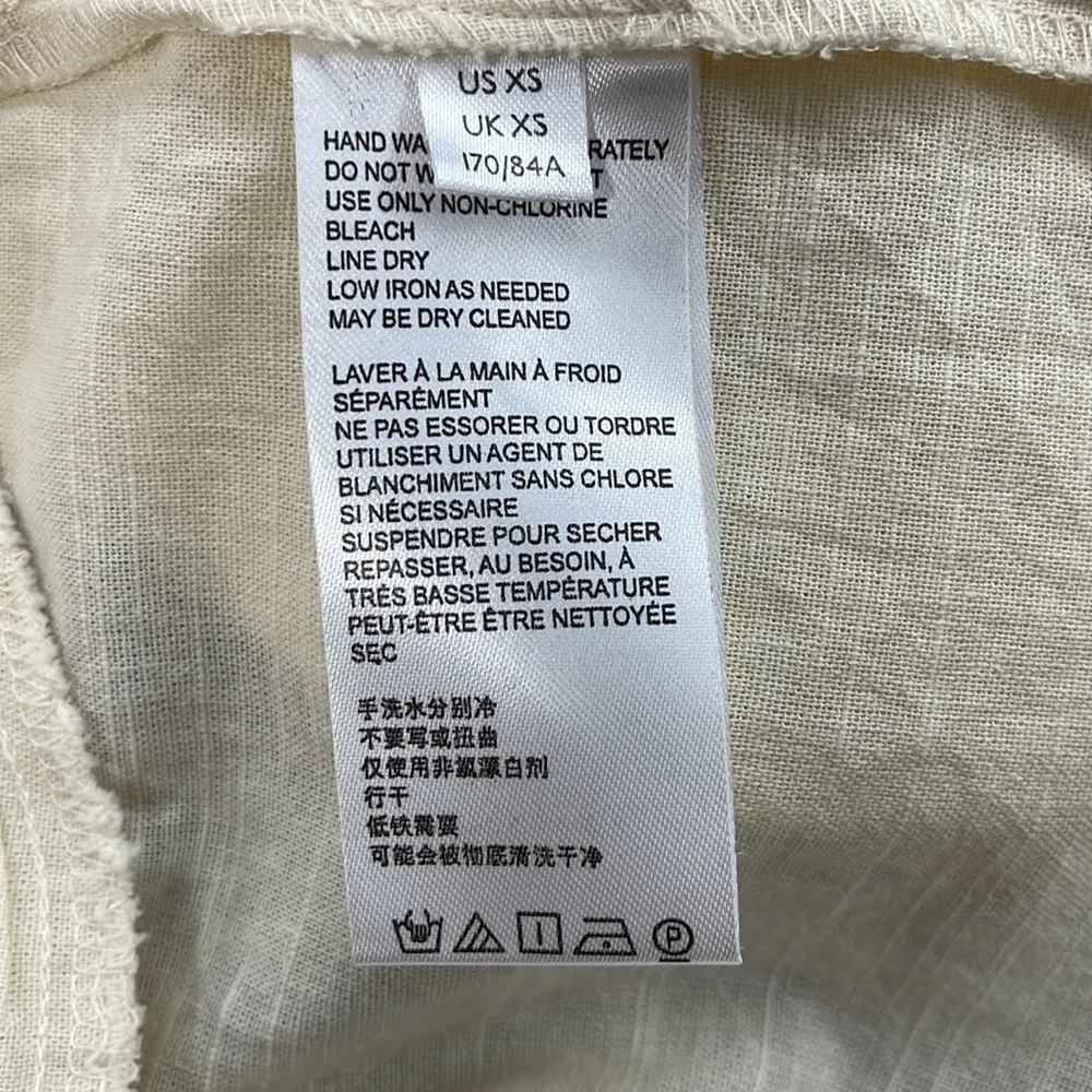 XS // Free People Ivory Cotton Fiona Black Floral Embroidered Mini Dress - Image 14