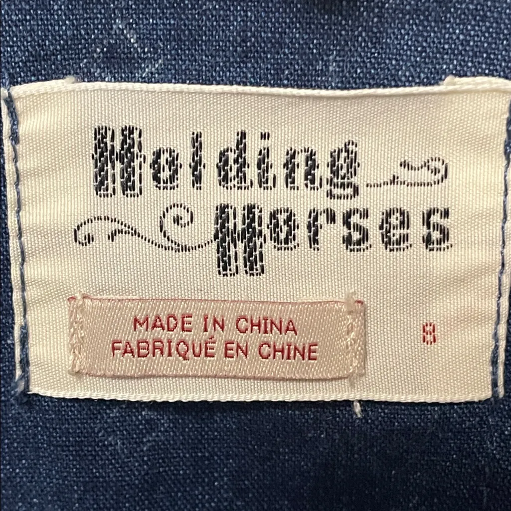 Anthropologie Holding Horses Pearl Snap Shirt Western Denim 8 - Image 7