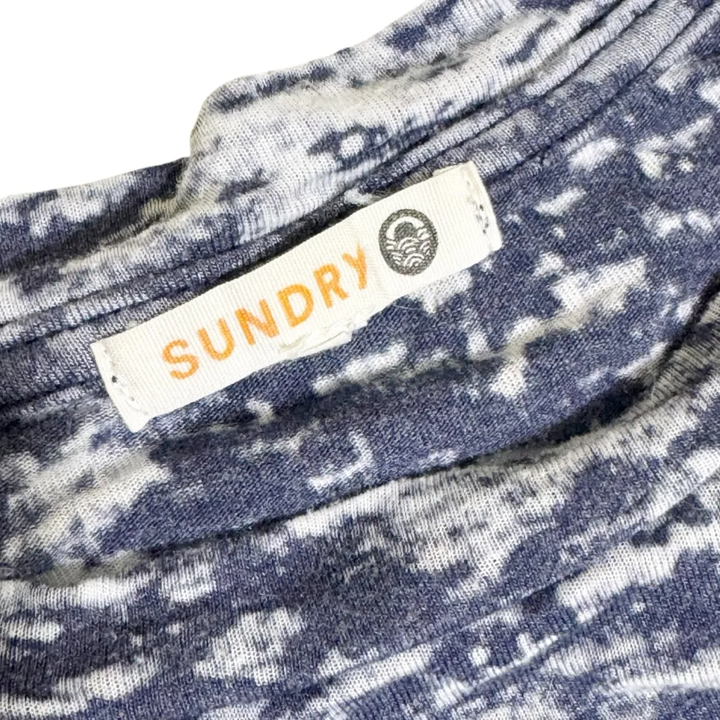 Sundry Daydream Graphic Tee Blue Burnout Short Sleeve Top size 0 XS - Image 3