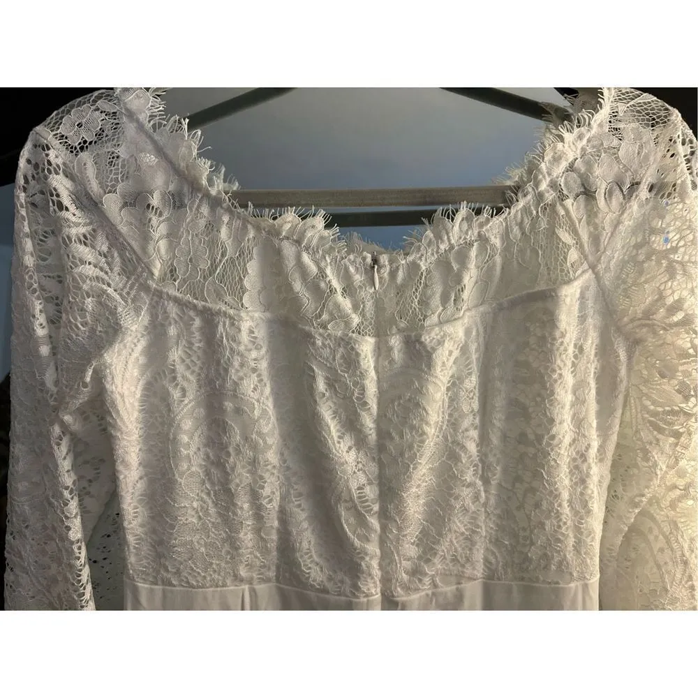 NEW Lace Wedding Off Shoulder White Dress M Size M - Image 6