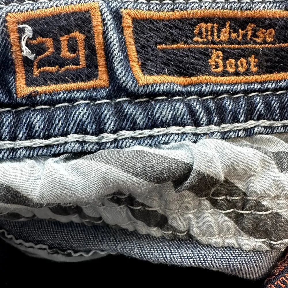 Rock Revival Sundee Mid Rise Bootcut Jeans Stretch Acid Wash Blue 29"x35" - Image 4