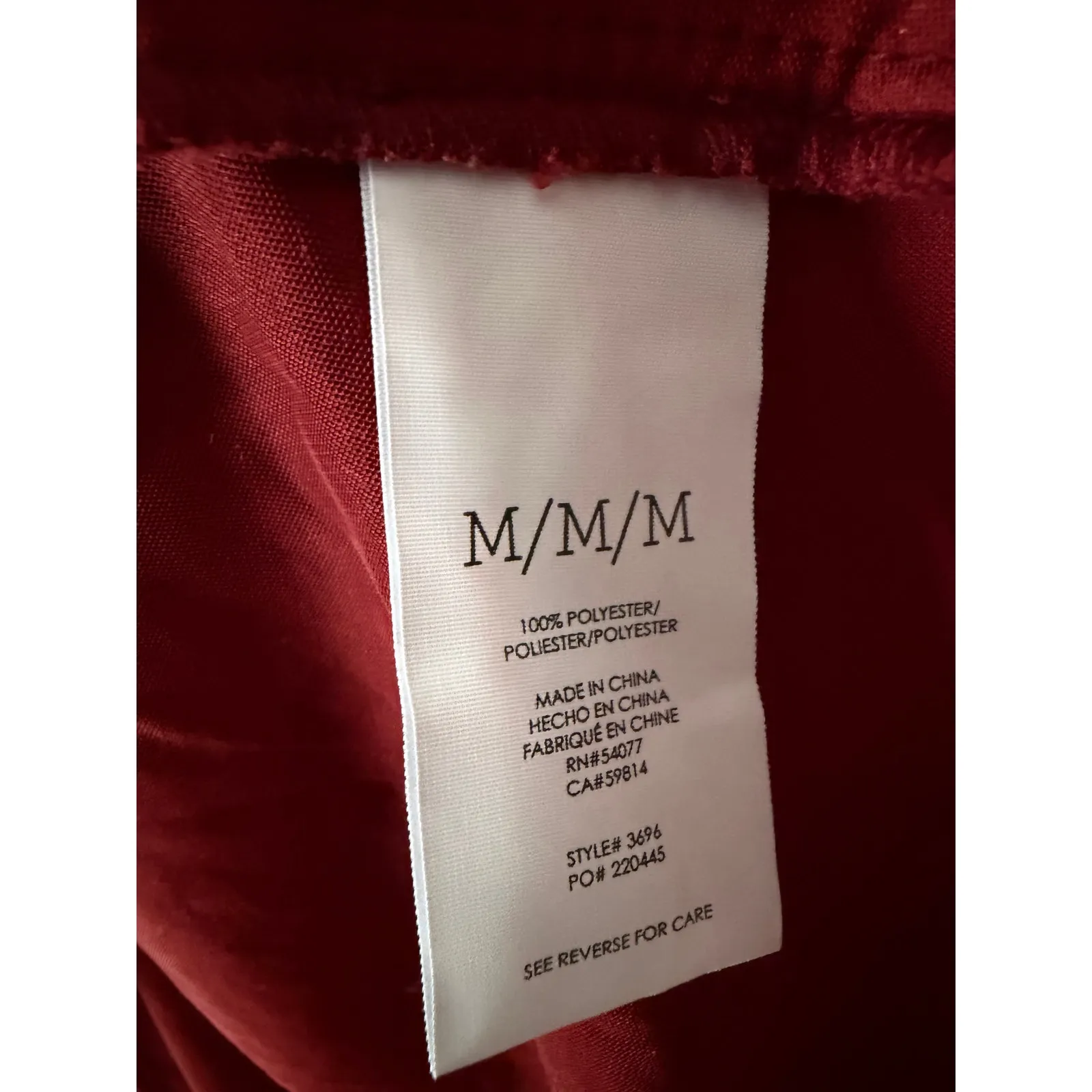 Cabi Grace Tribute Dress M #3696 Brick Red Velvet Short Sleeves Flowy High low - Image 5