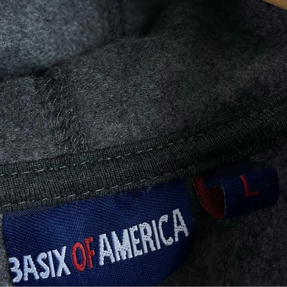 Basix Of America Large Minnesota Ribbed Hoodie Sweatshirt Hooded Biker Moto - Image 3