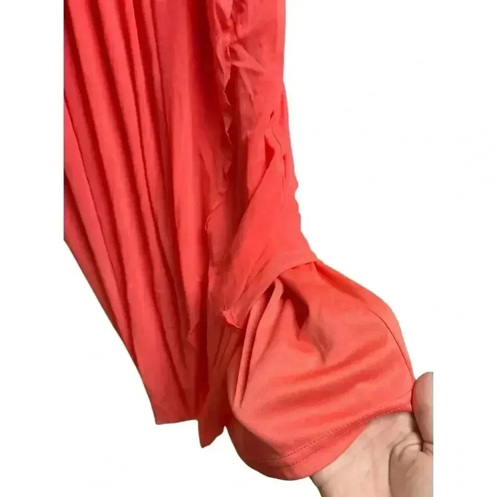 Asos Maternity Mesh Keyhole Dress Peach/Orange Size 6 - Image 6