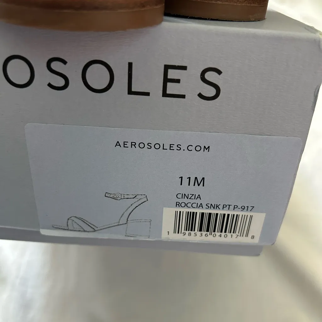 Aerosoles | Cinzia Roccia snake print neutral low heel sandals - Image 13