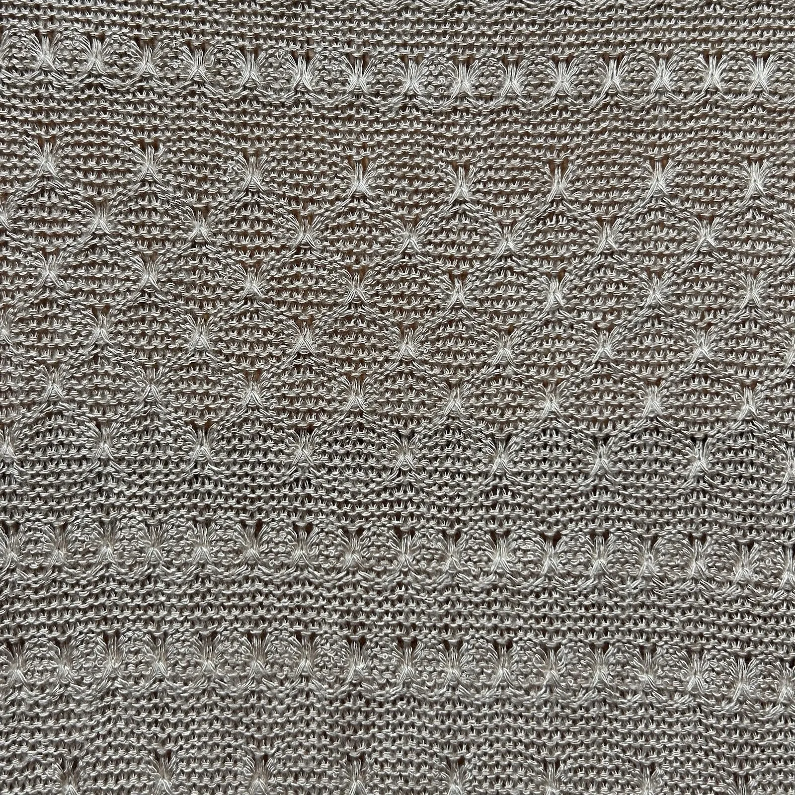 Womens Oatmeal Crochet Lace Open Cardigan Sweater Size Small Boho Hippie Cottage - Image 5