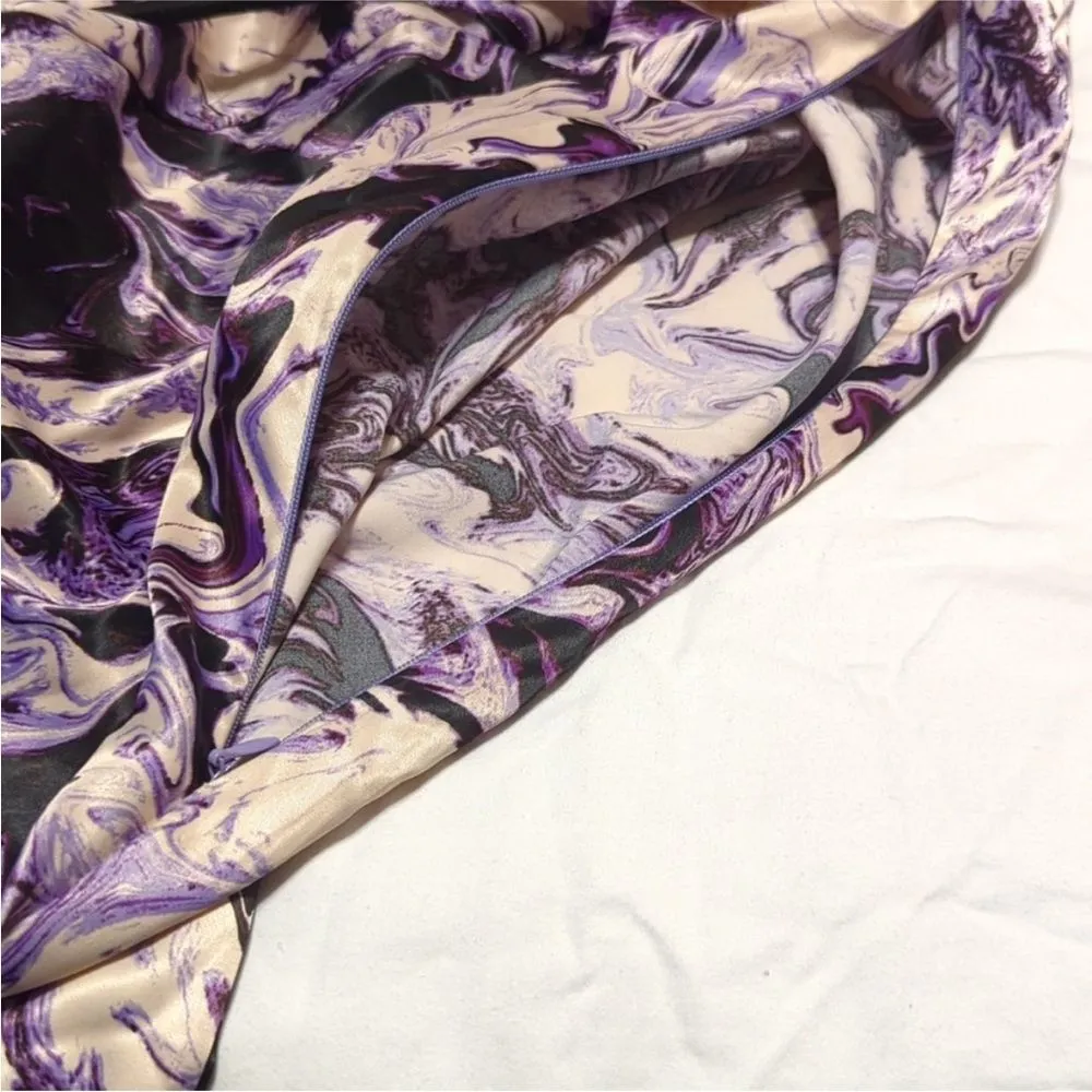 Afrm Women's Purple and White Dress Size L - Image 6