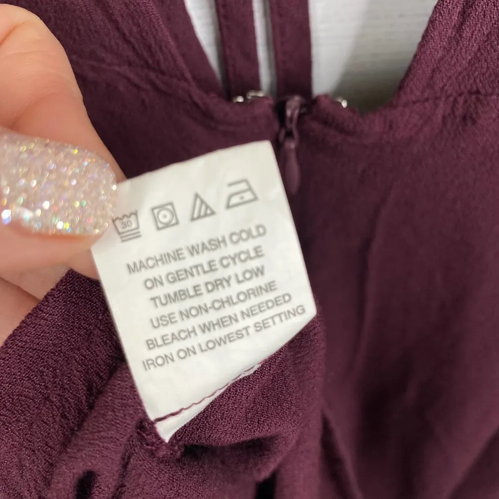 Kendall & Kylie Burgundy Tie Front Open Back Romper Jumpsuit Shorts Size Small - Image 10