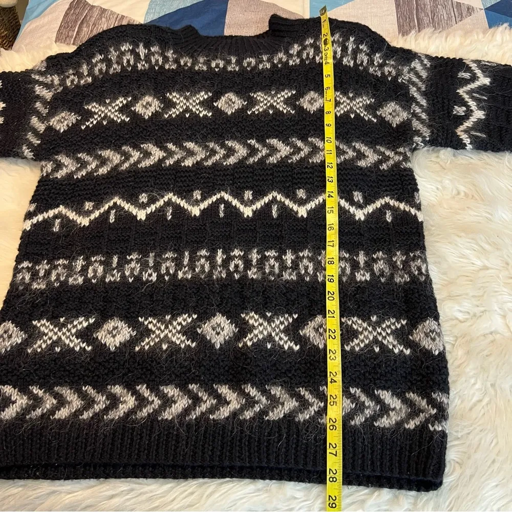 Vintage 90s Forenza Wool Blend Sweater Women’s Oversized Medium Black White - Image 8