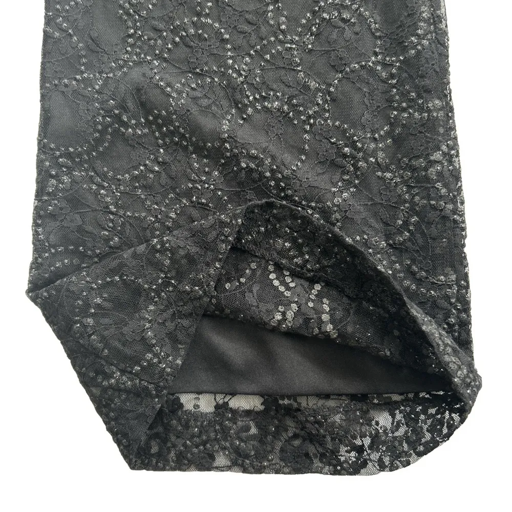 Vintage Betsey Johnson Evening Jacquard lace shimmer fabric cropped flared pants - Image 3