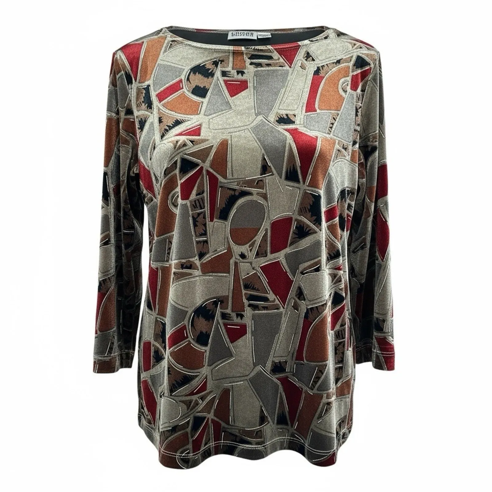 Chico's burnout velvet top with a geometric pattern Size 0 - Image 3