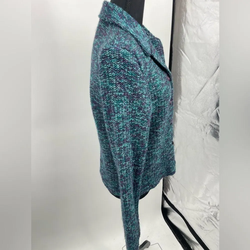 Dressbarn tweed medium multicolor purple and‎ blue blazer - Image 4