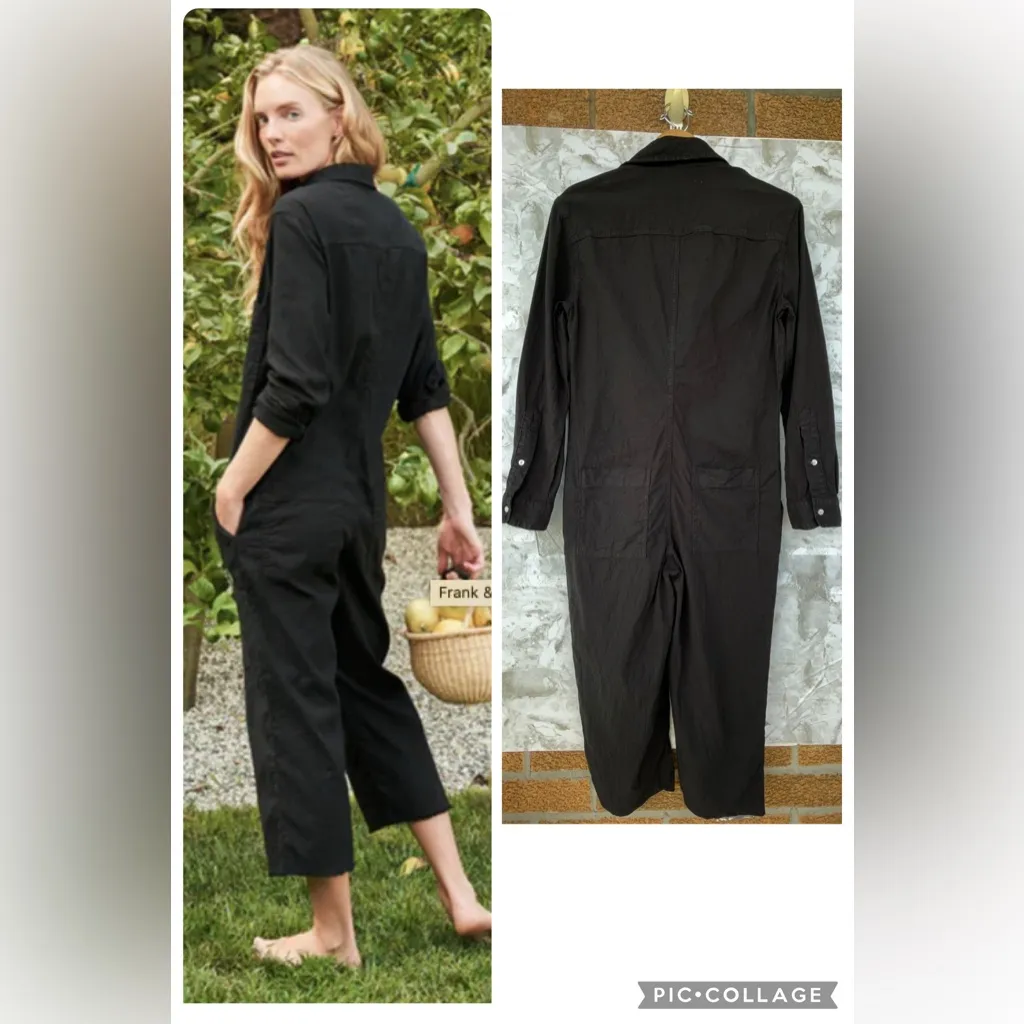 Frank & Eileen Women’s Northern Ireland Flax Cotton Jumpsuit Black XS - Image 3