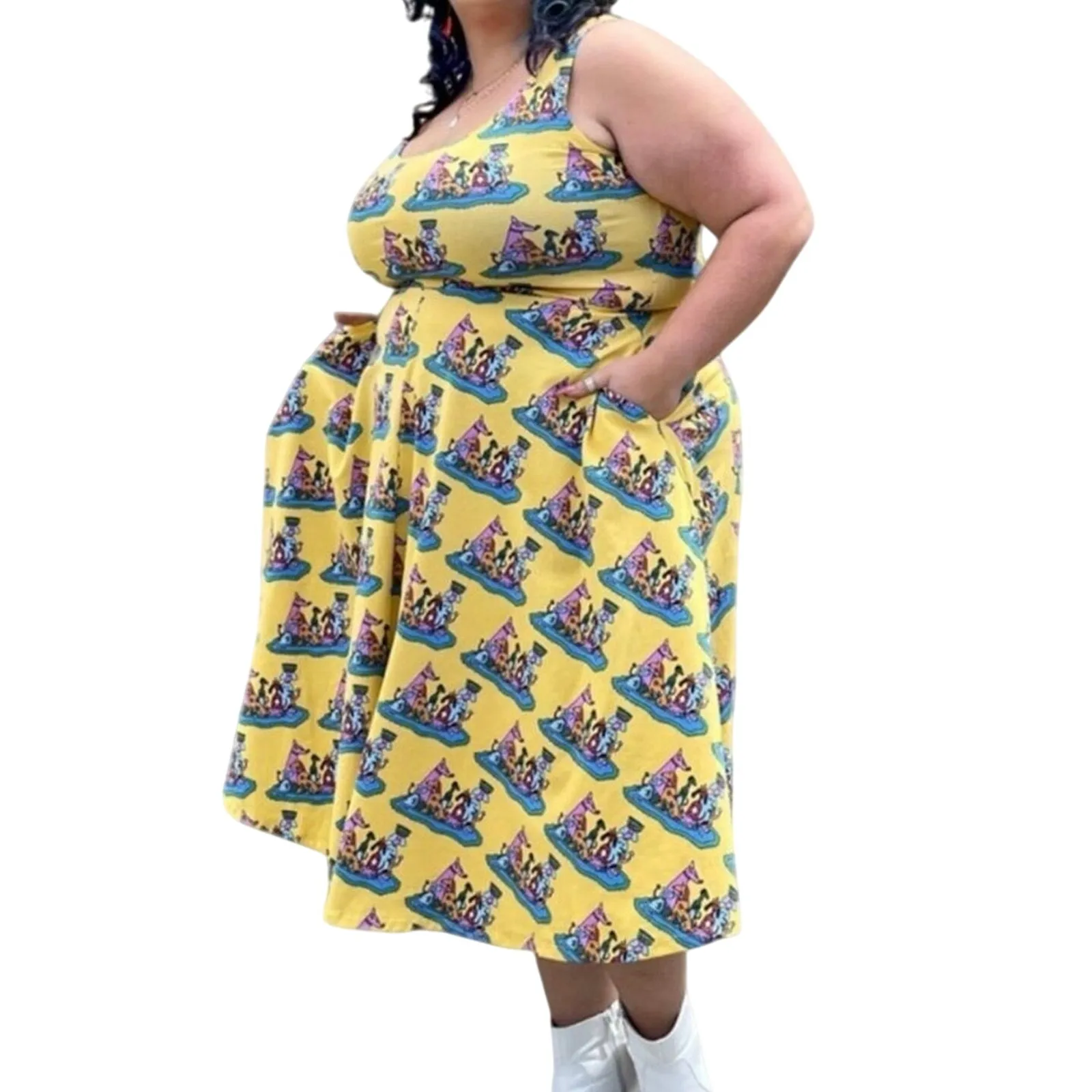 NOOWORKS Vacation Dog Party Tank Fit & Flare Midi Dress Size 3X New with Tag - Image 4