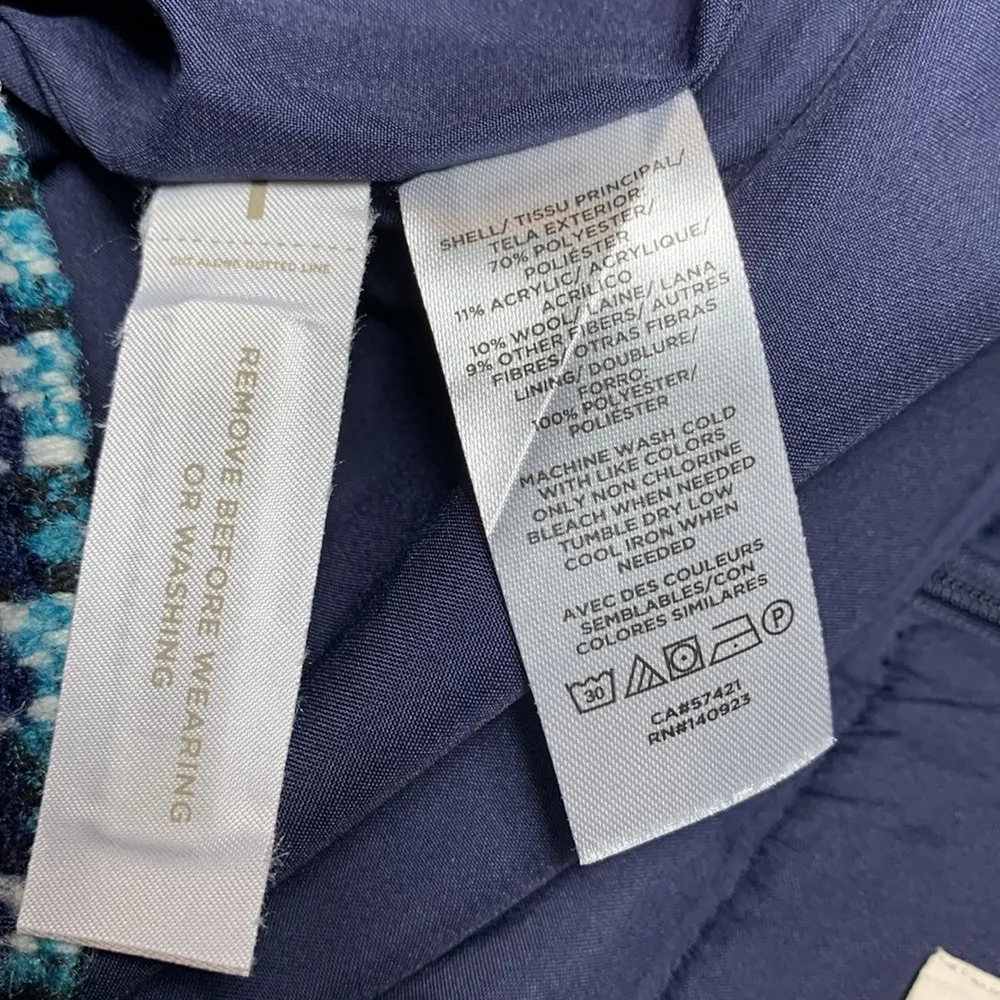 Loft Size 6 Blue Boucle Tweed Skirt A-line Wool Blend Pockets Lined Women’s - Image 10