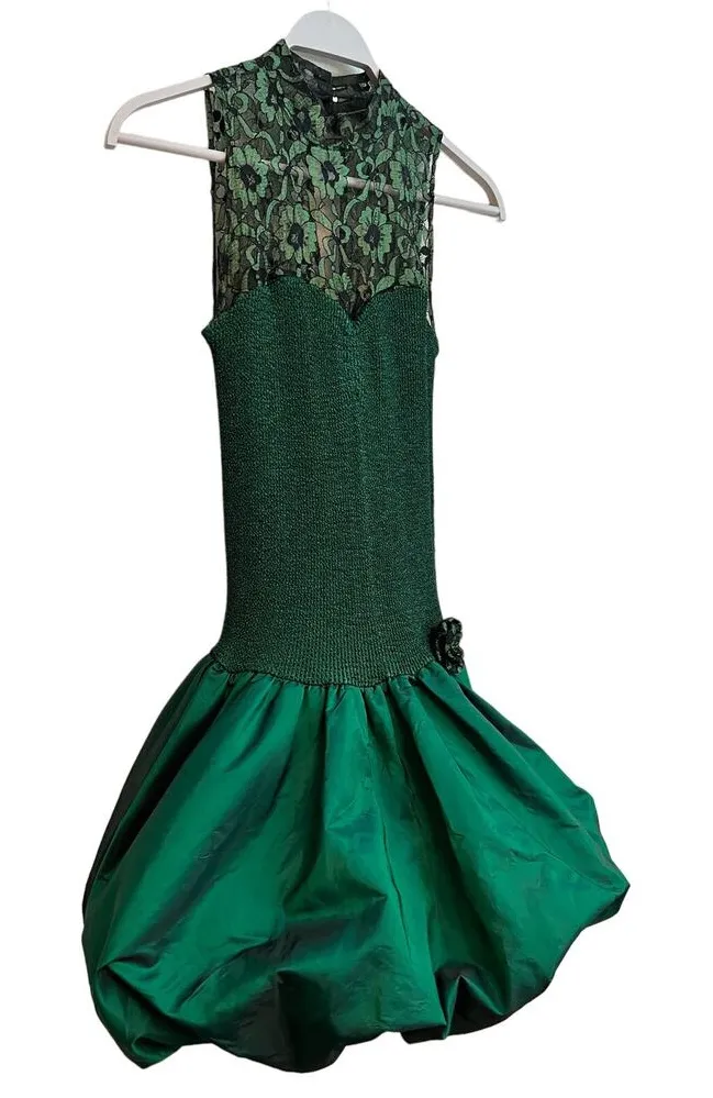 All That Jazz Vintage Emerald Green Dress Size: 3 / 4 (Small) 90's 80's Prom - Image 1