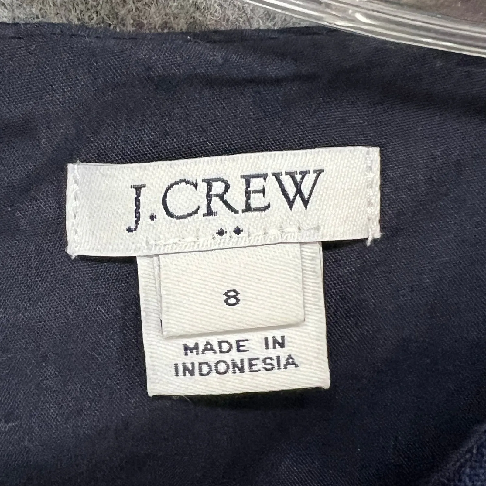 J Crew Sheath Dress Size 8 Blue White Rickrack Trim Linen Blend Classic Preppy - Image 11