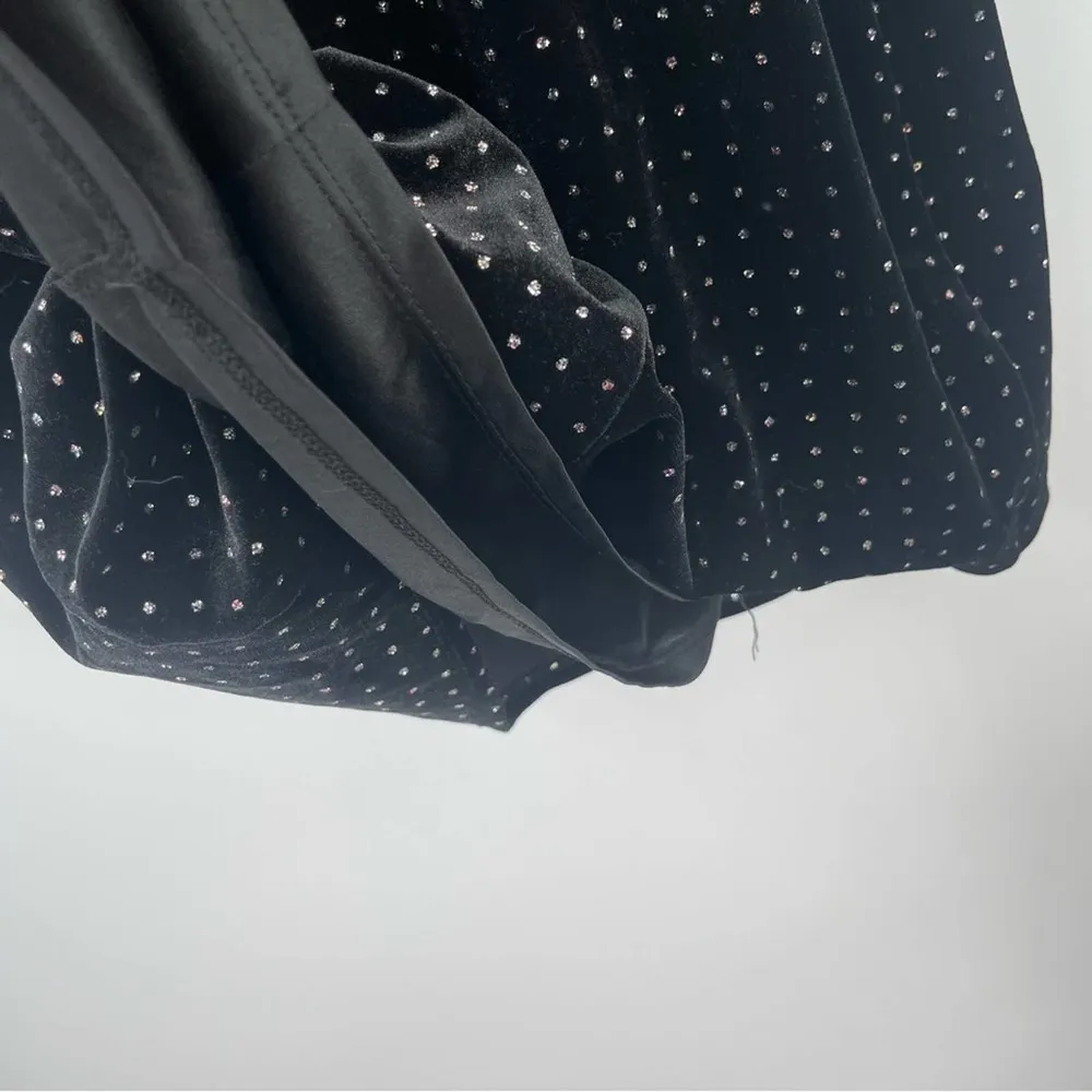 EXPRESS Dress Mini Velour Velvet Glitter Swiss Dot New Years Eve Holiday Small - Image 11