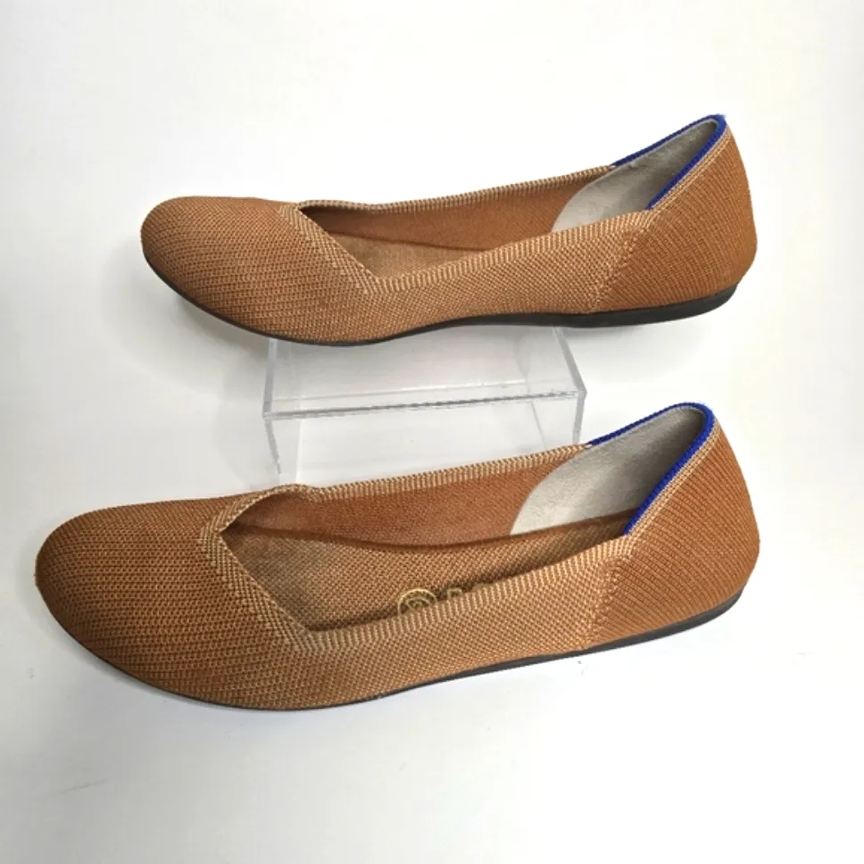 Rothy’s The Flat Knit Woven Round Toe Warm Caramel Brown Slip On Size 9 - Image 3