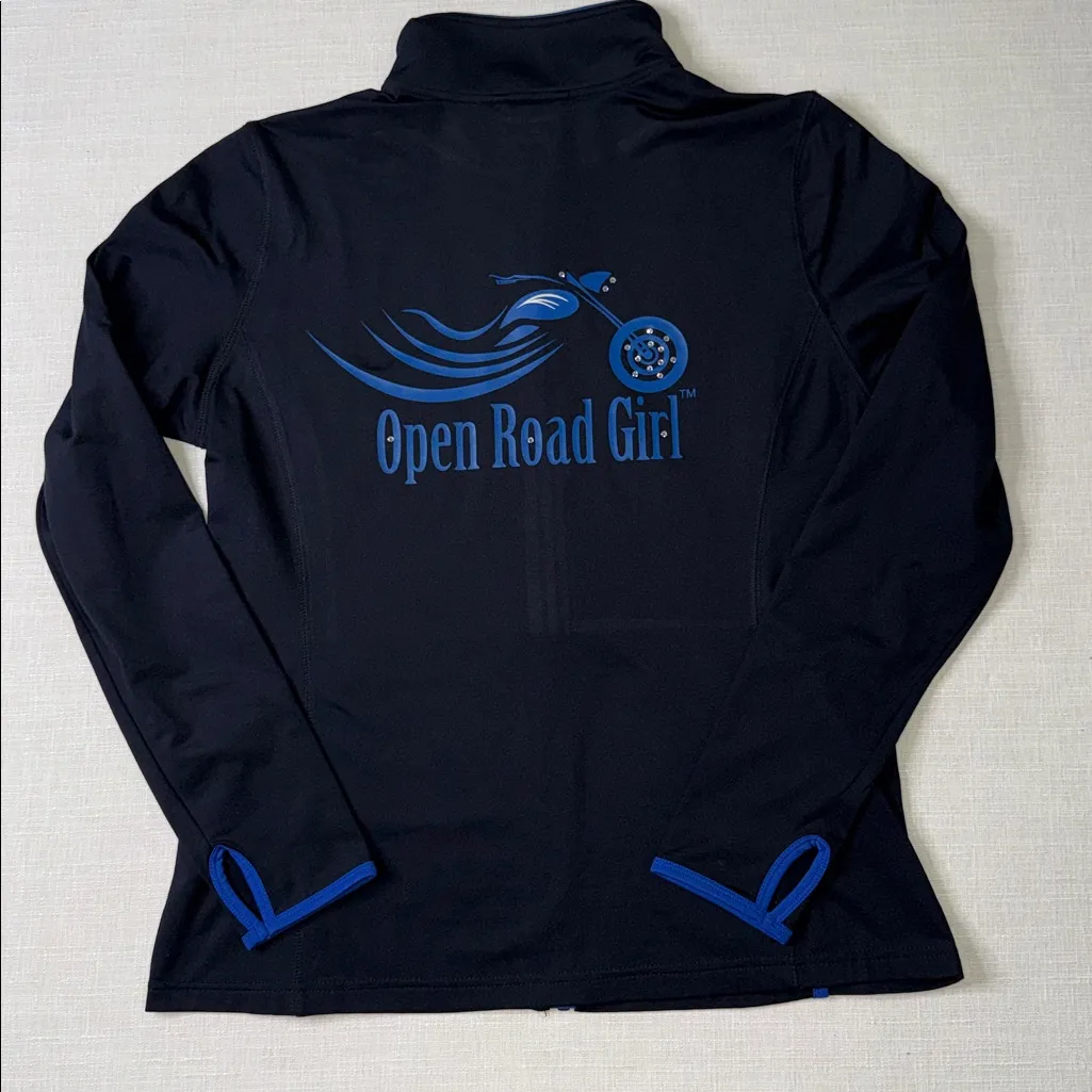 Sport-Tek Open Road Girl Black and Blue Ladies Jacket - Image 3