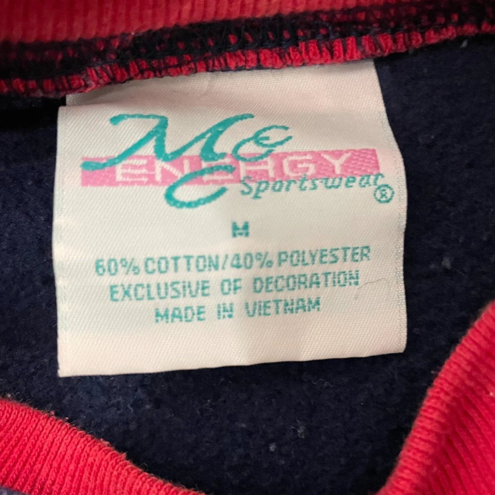 VTG Grandma Sweatshirt M Navy Double Collar Grandkids Embroidered 90s Crewneck Blue Size L - Image 3