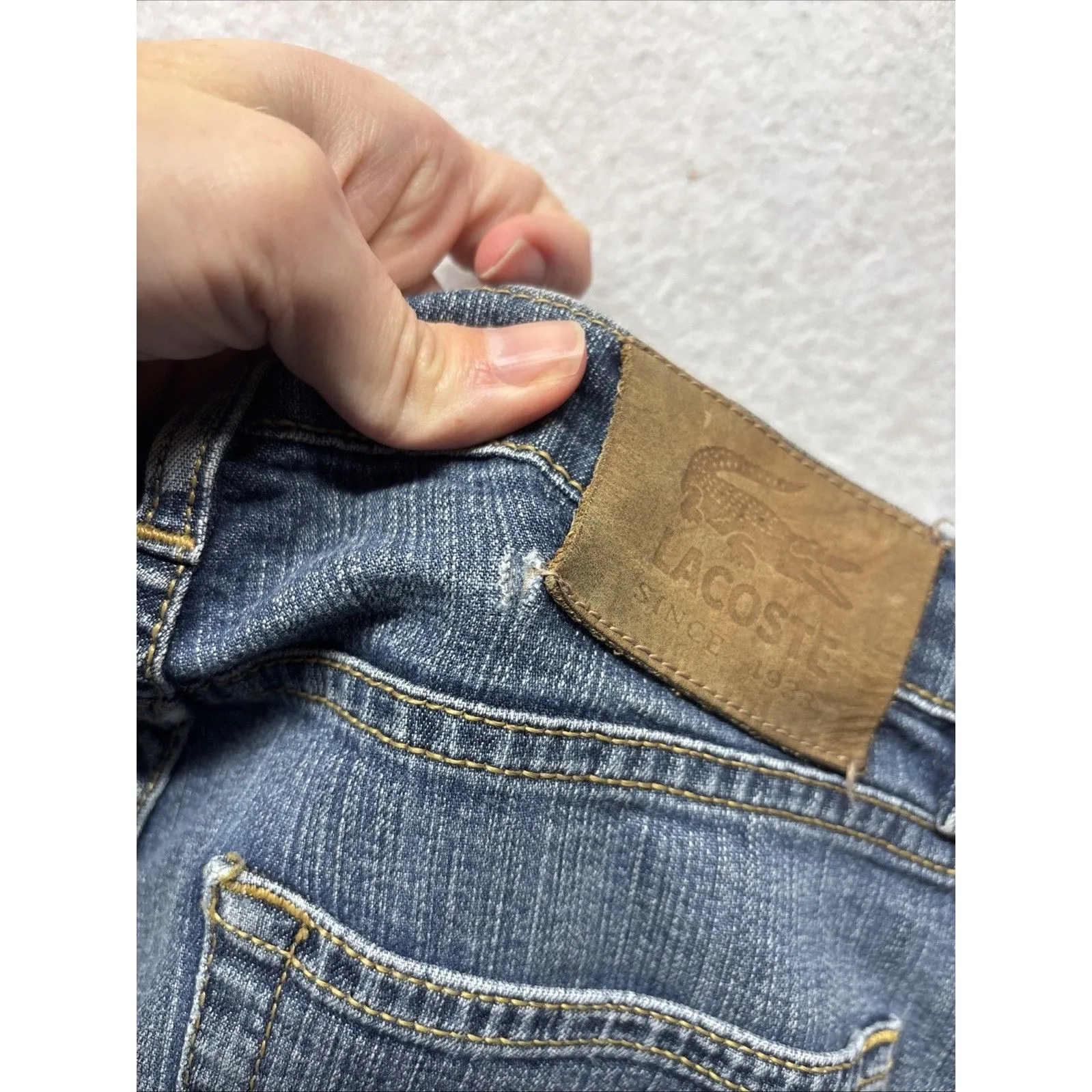 VTG Y2K Lacoste Womens Sz 38 90s 28x31 Bootcut Jeans *flaw - Image 8