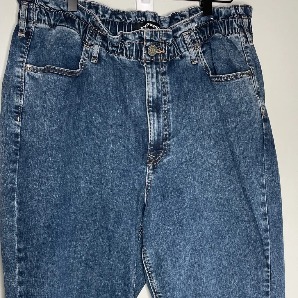 Express Women’s  Mom jeans Dark Blue Jeans - Image 3