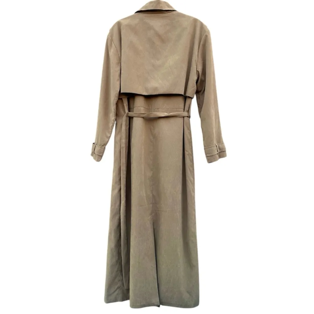 Neon Rose Camel Taupe Duster Trench Coat Belted Lightweight NWT Small - Image 2