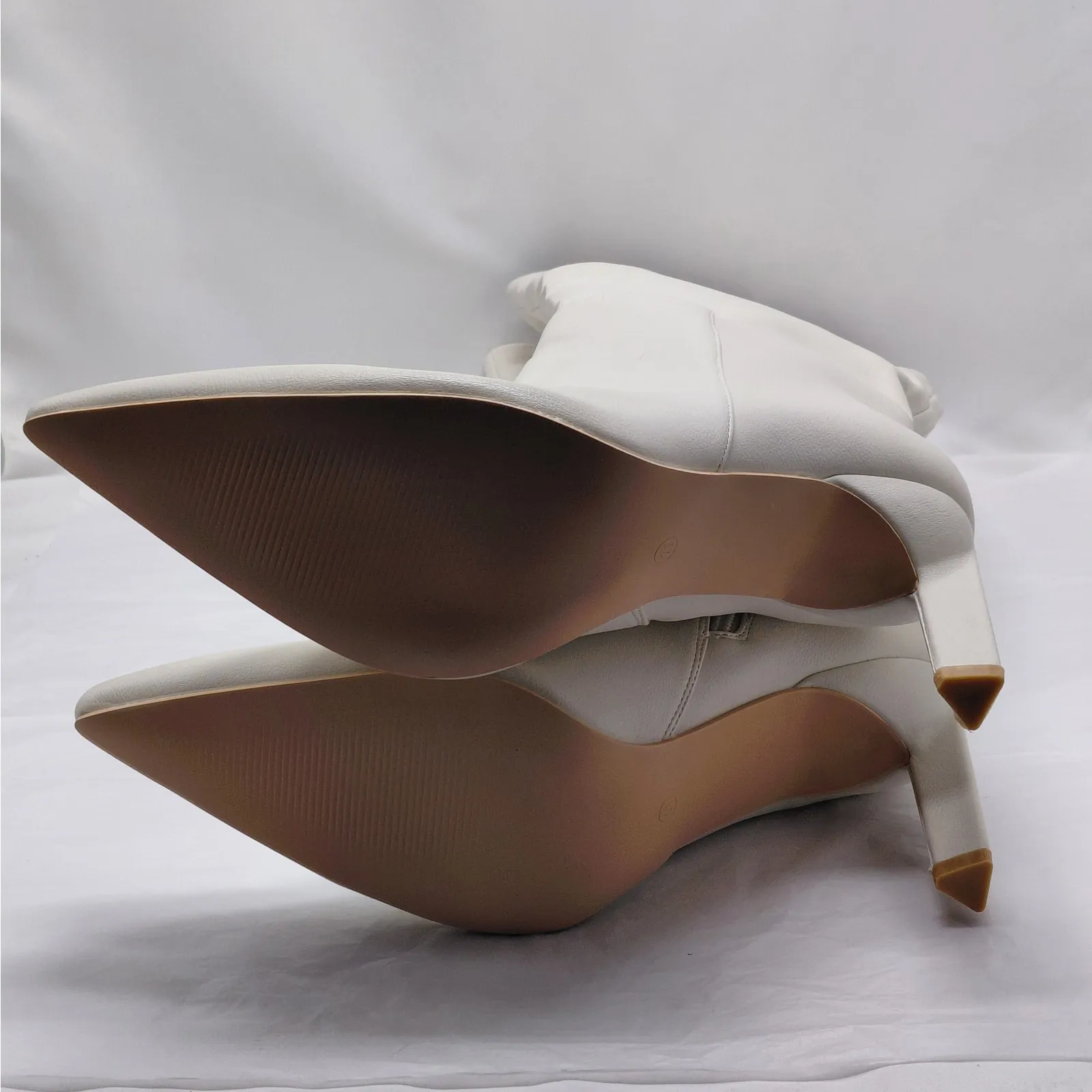 Lulus Womens Size 11 Ivory Olivet Over Knee High Heel Boots Pointed Toe NWT - Image 12