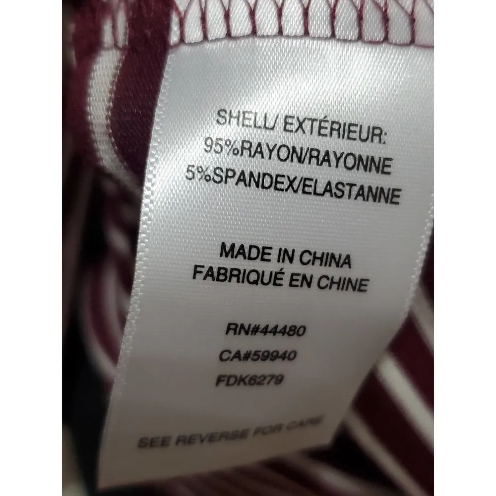 Love Fire Women Maroon Striped Off The Shoulder Long Sleeve Knee Length Dress XS - Image 9