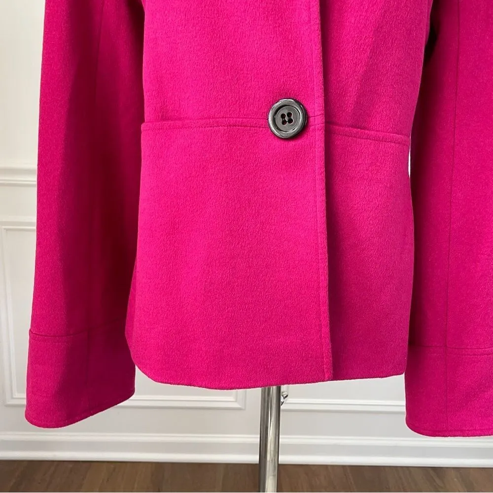 Lafayette 148 New York Raspberry Fuchsia Hot Pink Blazer Wool Angora 4 - Image 4