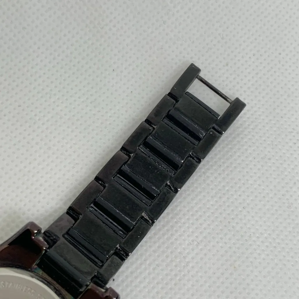 Anne Klein women black tone watch 35mm round quartz analog size 5.5” running - Image 7