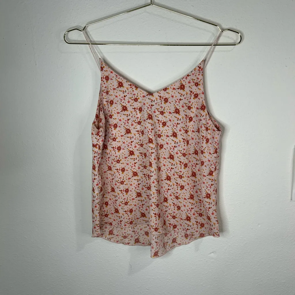 Forever 21 Floral Cami Tank Top Women's Small Pink Orange Flower Cute Print - Image 3