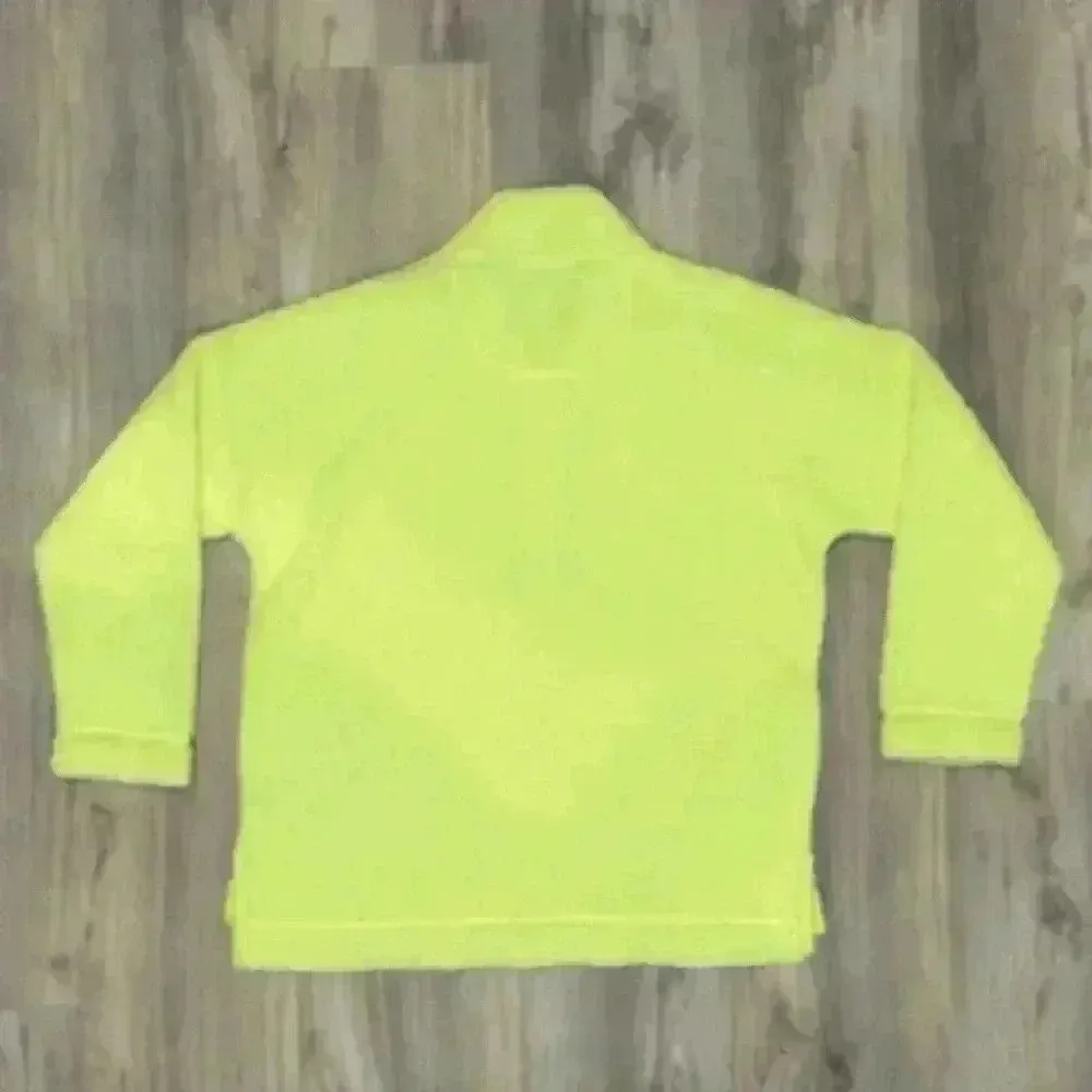 NWT Aerie Oversized Sherpa Fleece Pullover Sweatshirt Top Neon Yellow Size M - Image 7