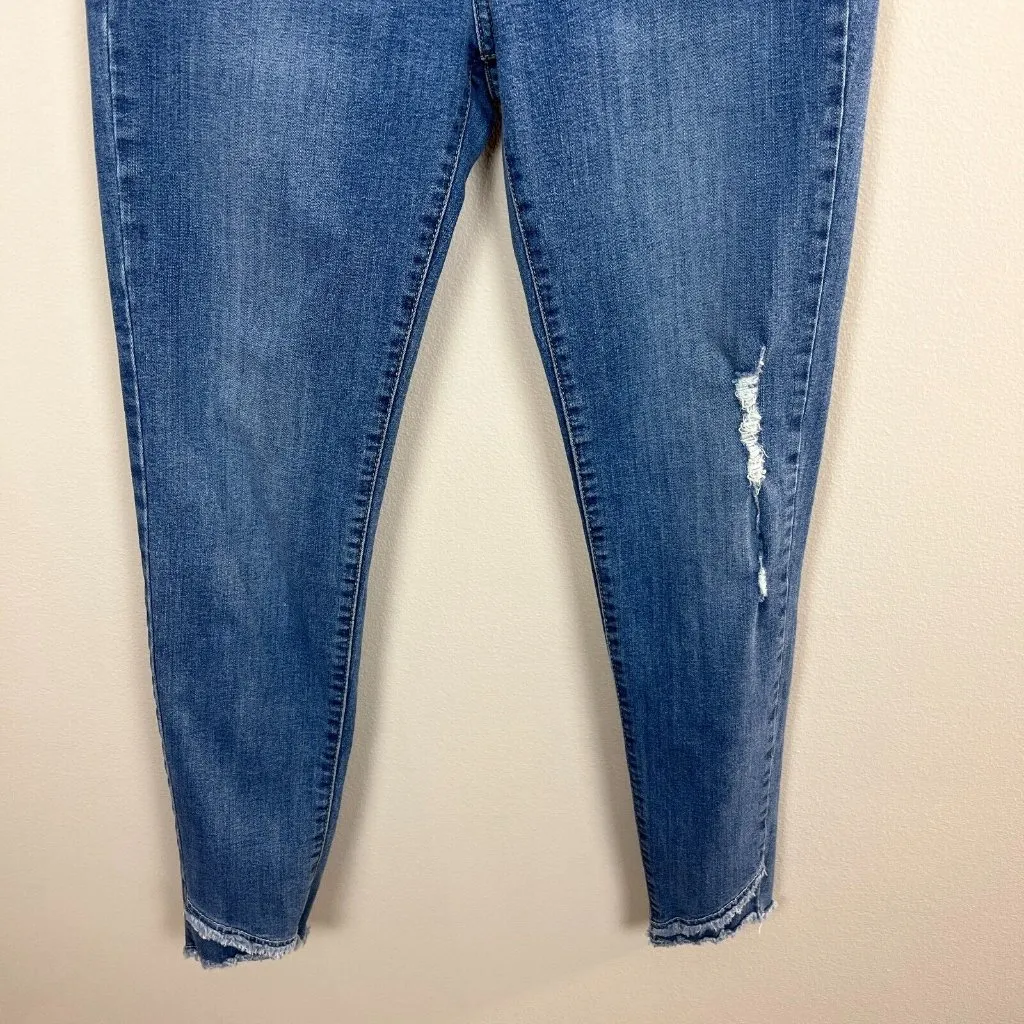 Just Black Denim Jeans 29 Skinny Distressed Stretch Ankle Frayed‎ Step Hem - Image 3