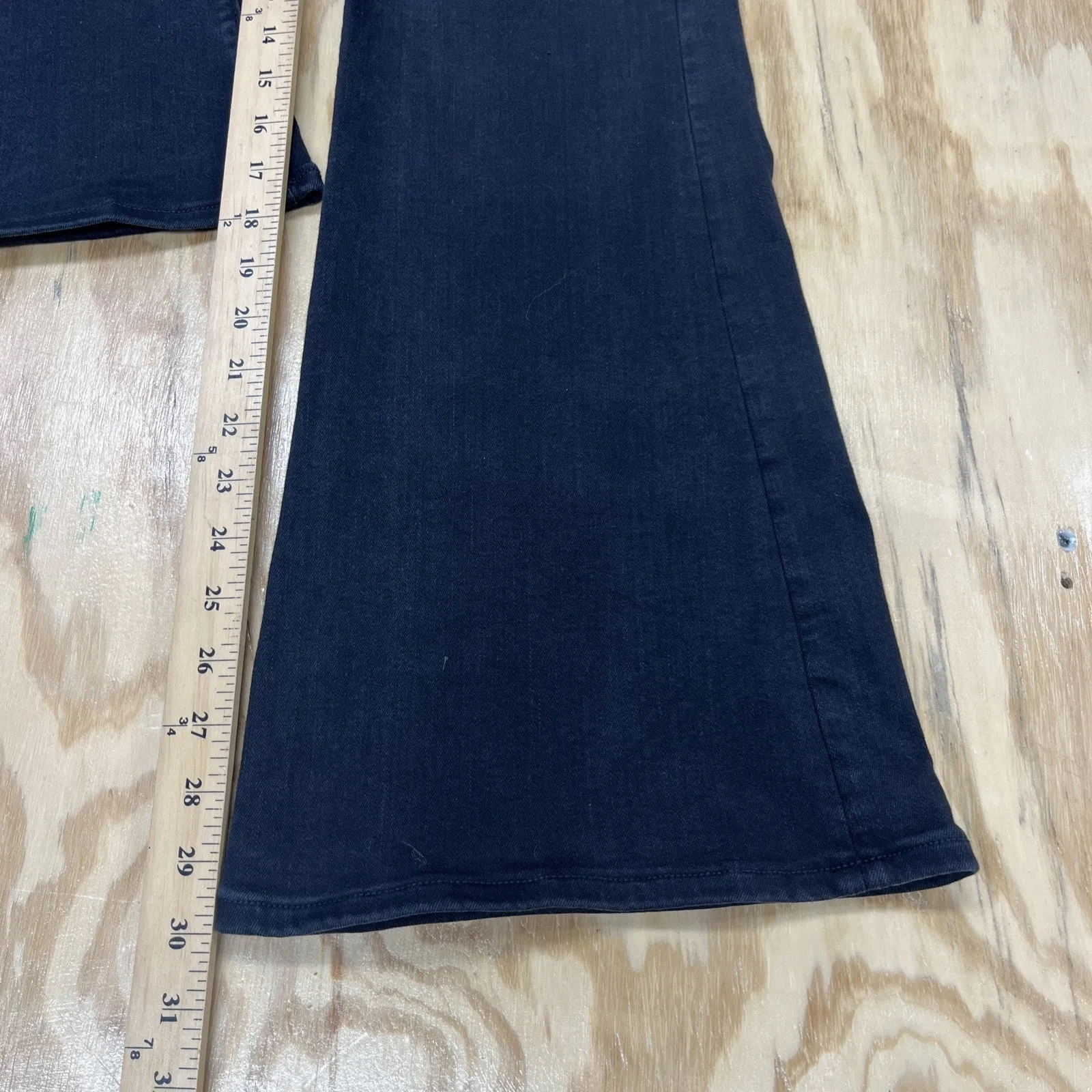 American Eagle Curvy Highest Rise Flare Jeans Black Women's Size 6 Stretch Boho - Image 9