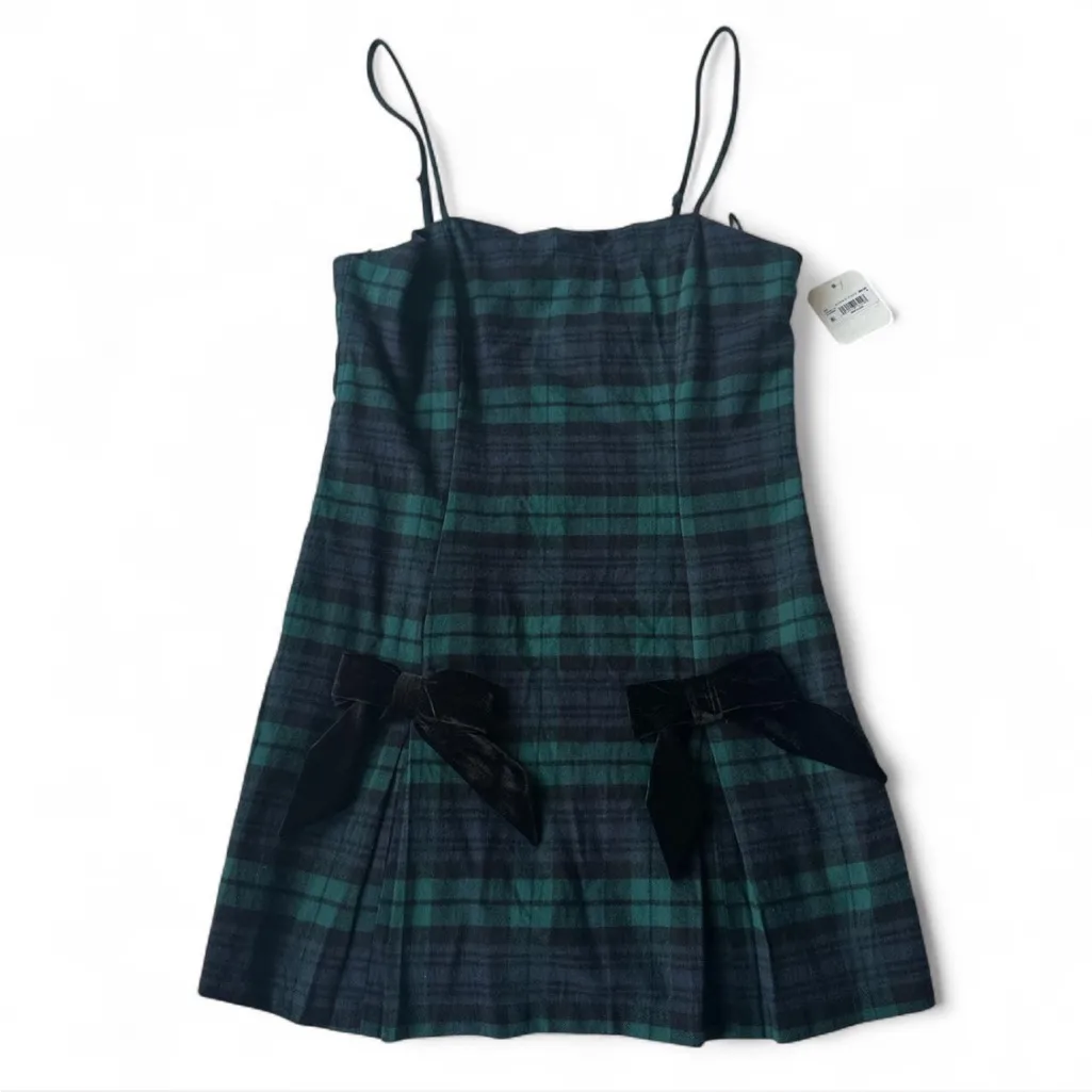 Altar'd State plaid mini dress with bow detail - Image 3