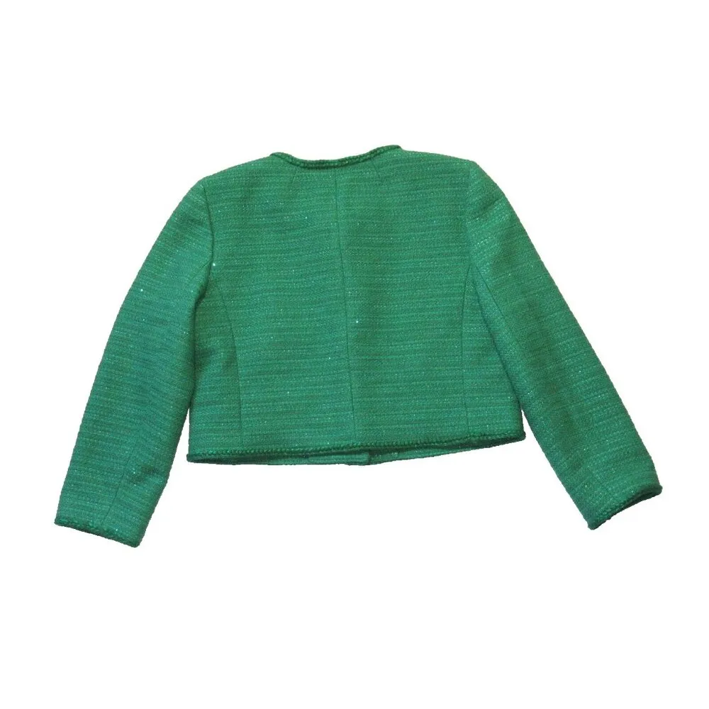 NWT J.Crew Louisa Lady Jacket in Summer Green Sequin Tweed Cropped 2 - Image 6