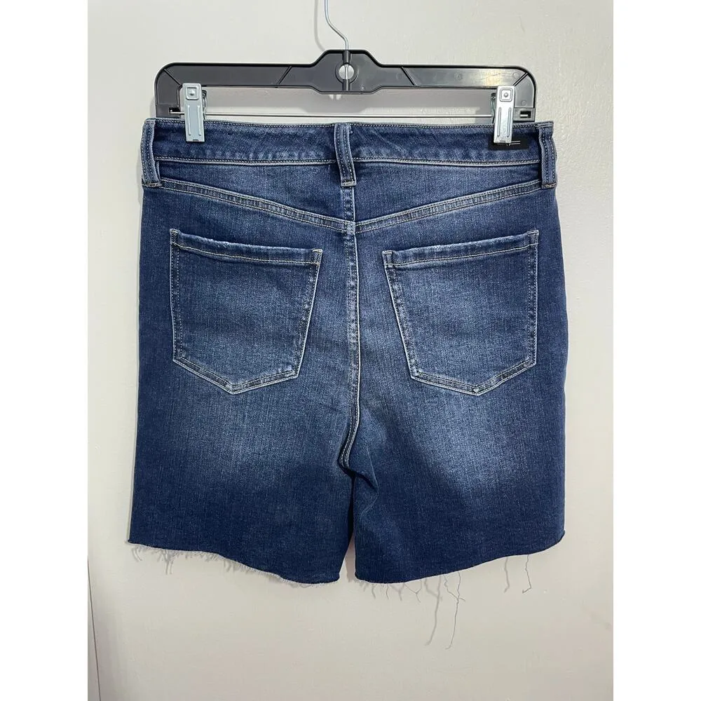 Liverpool Cutoff Jean Shorts Size 6/28 High Rise Stretch Festival Hippie Jorts Blue - Image 3