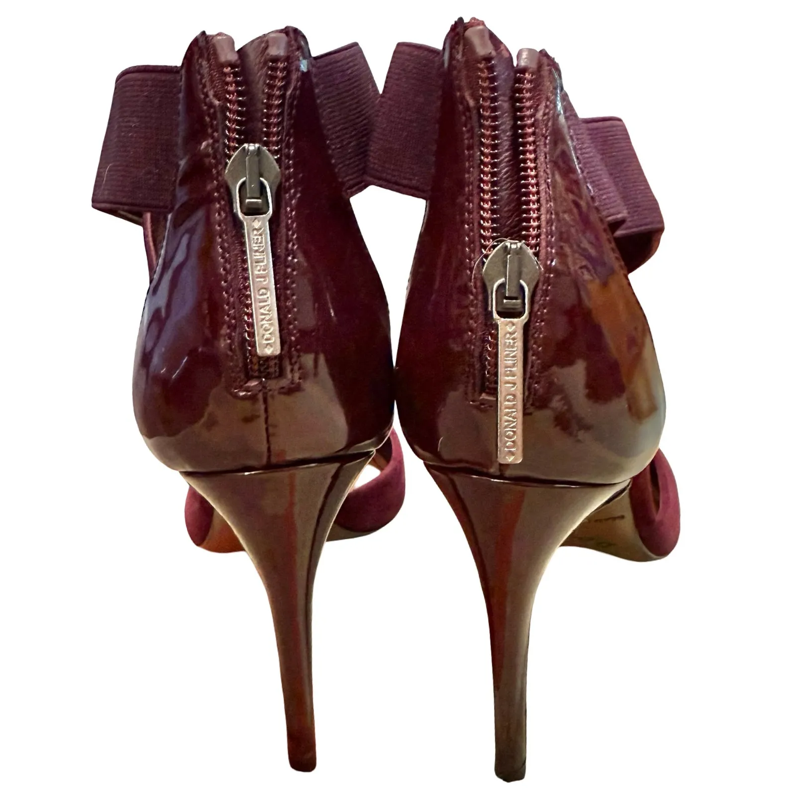 Donald J. Pliner Burgundy Criss Cross Prime Leather Pointy Toe Stiletto Heels 8 Red - Image 11
