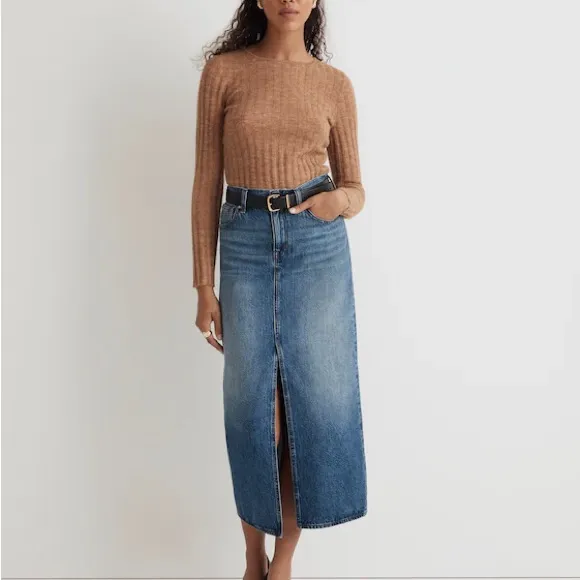 Madewell Denim Mid Rise Maxi Skirt in Pratt Wash Size‎ 23 - Image 11