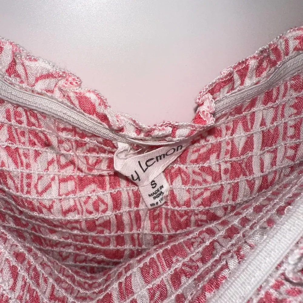 SALTY LEMON PINK CREAM GEOMETRIC BOHO HI LOW DRESS SMALL - Image 4