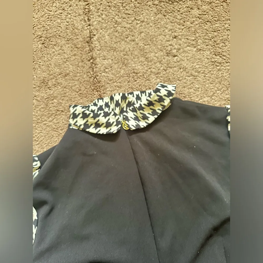 Tommy Hilfiger houndstooth pattern structured collar mini/midi dress - Image 4