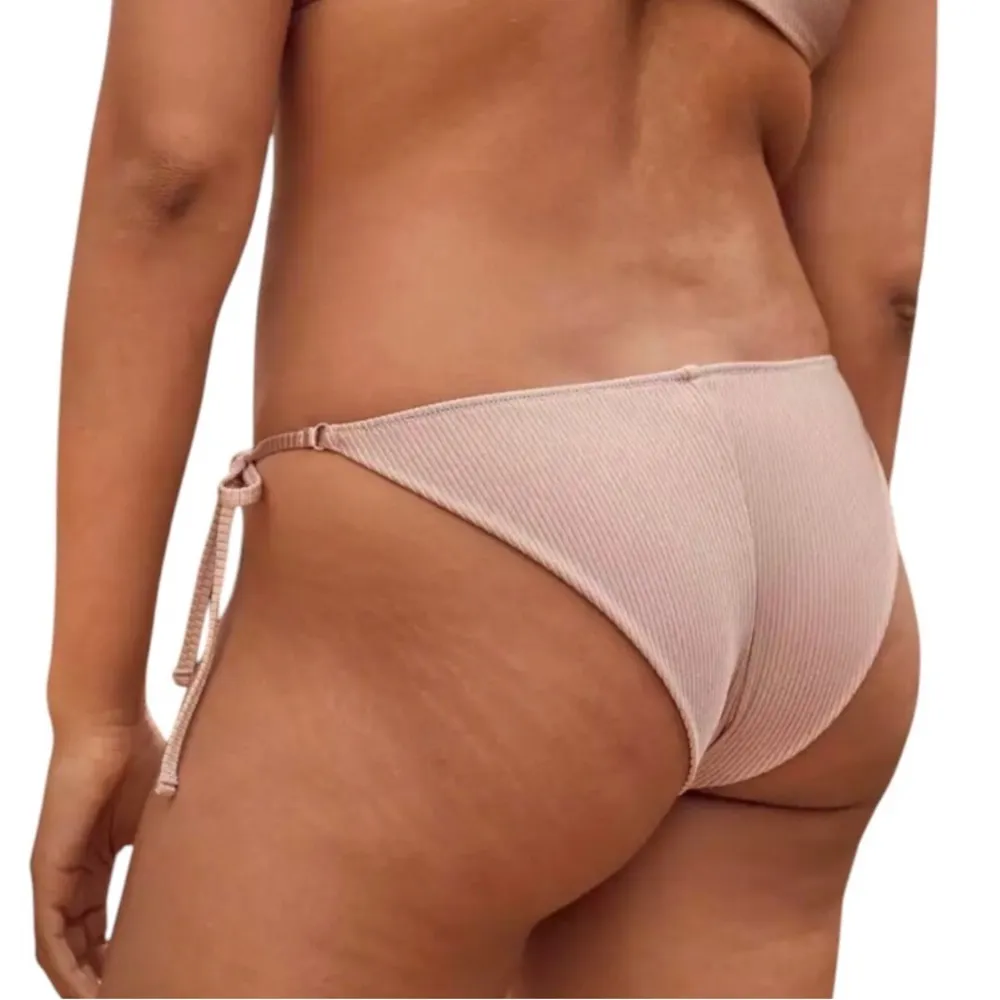 Aerie NWT Shiny Ribbed Textured Cheekier String Bikini Bottom Extra Extra Large - Image 12