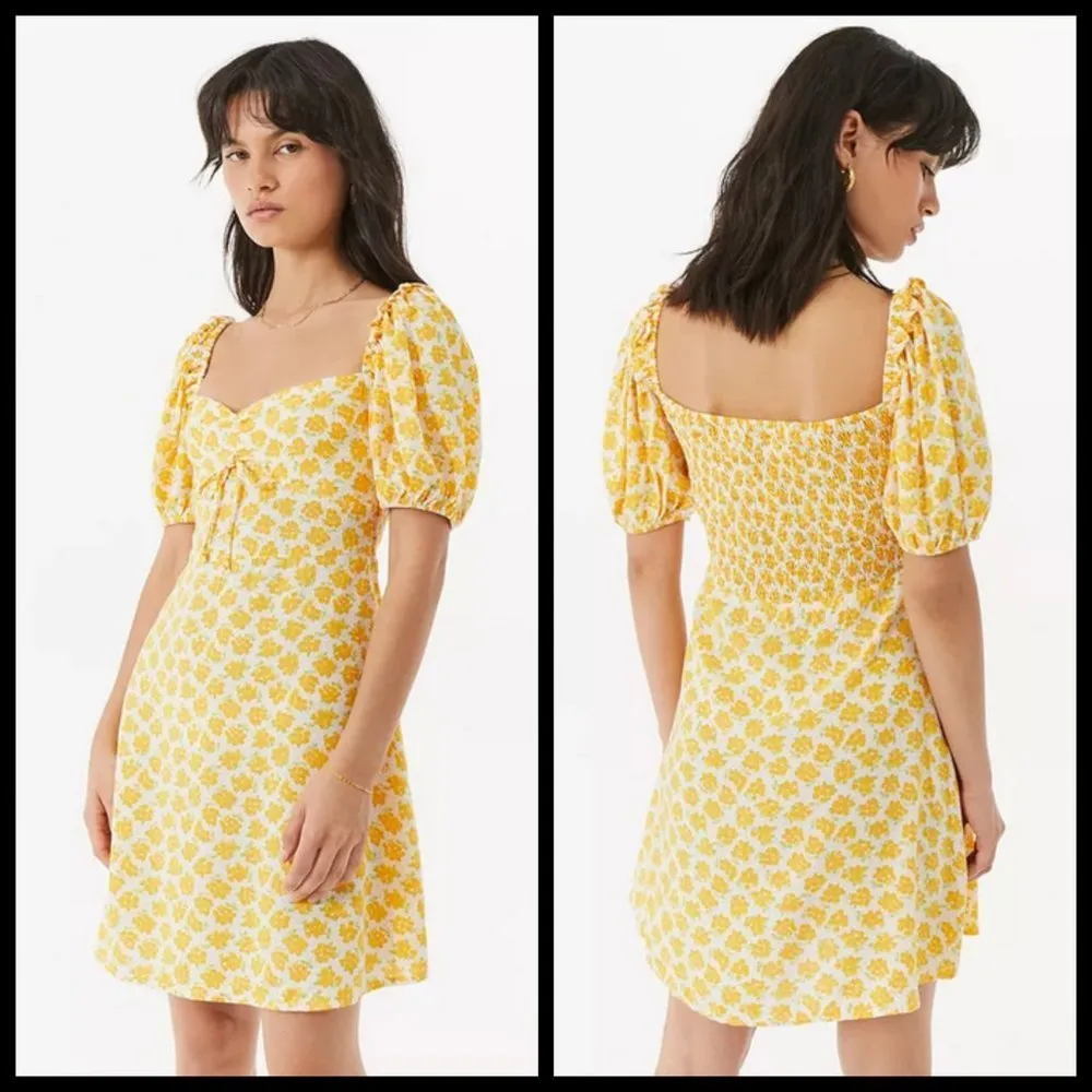 💕FAITHFULL THE BRAND💕 Shimma Dress ~ Bette Floral Yellow Medium US 6 NWT - Image 4