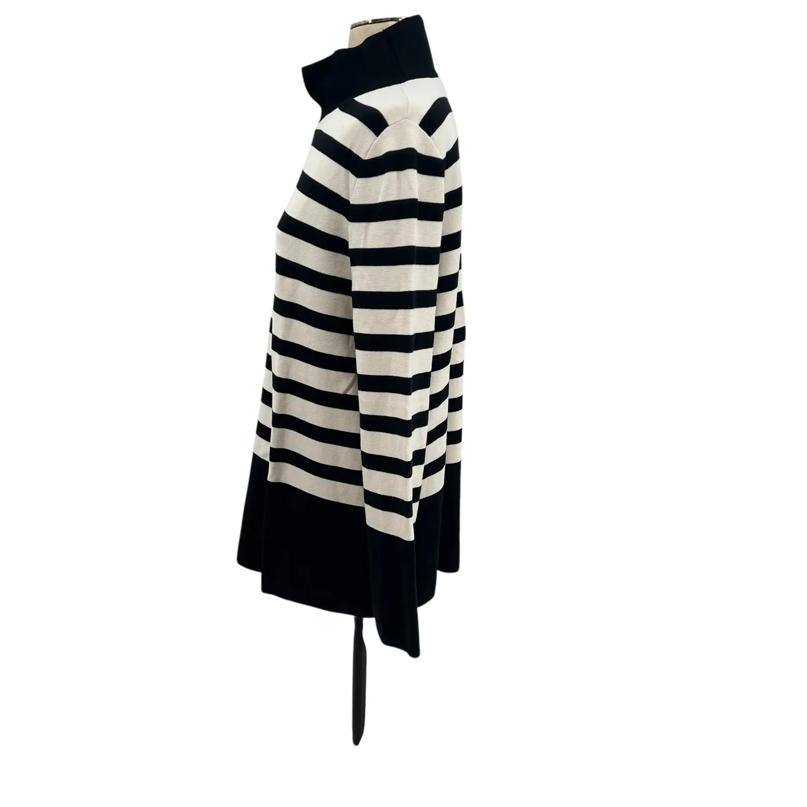 COS A-Line Roll Neck Top Sweater Striped Black Cream Size‎ Small - Image 7