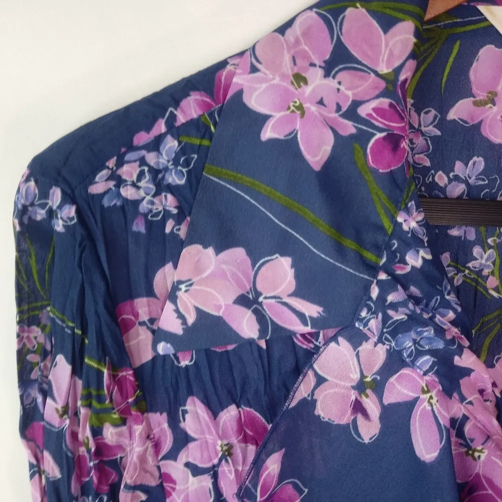 Allison Taylor L Y2K Fairy Purple Floral Stretch Femme Top - Image 2