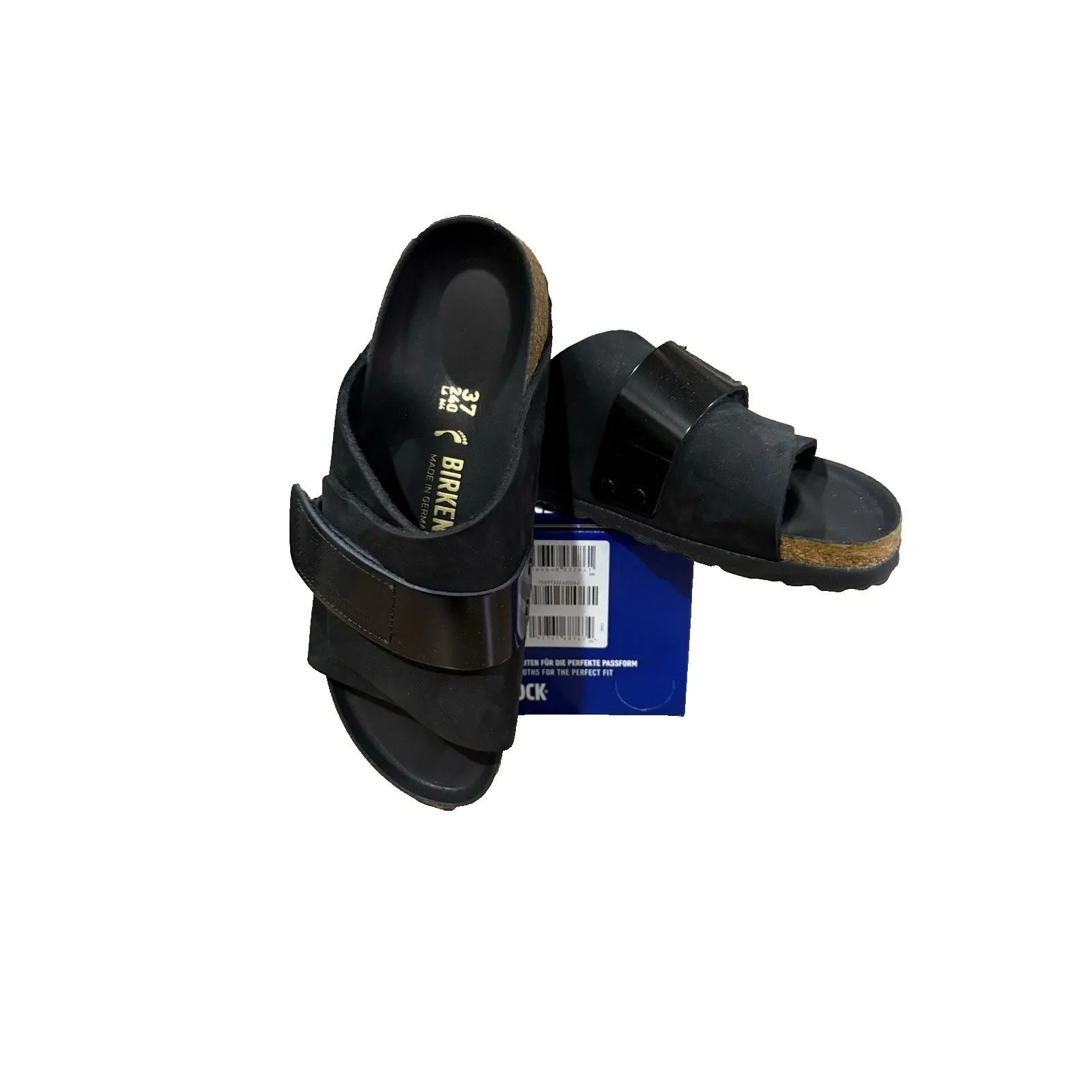 Birkenstock Sandals Kyoto Size 37 N Black Nubuck Leather NEW w Box Adjustable - Image 8