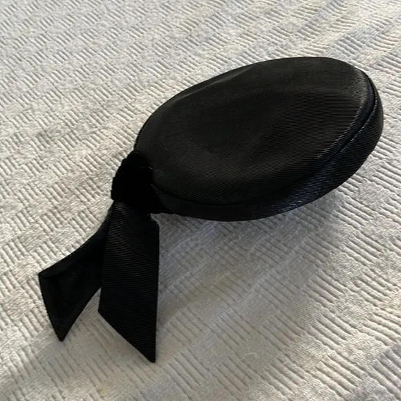Gardner Black Peau de Soie & Velvet Vintage 40s Hat‎ - Image 7