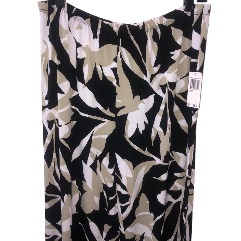 Grace Elements Black White Khaki Wide Leg Pants Size Large - Image 2